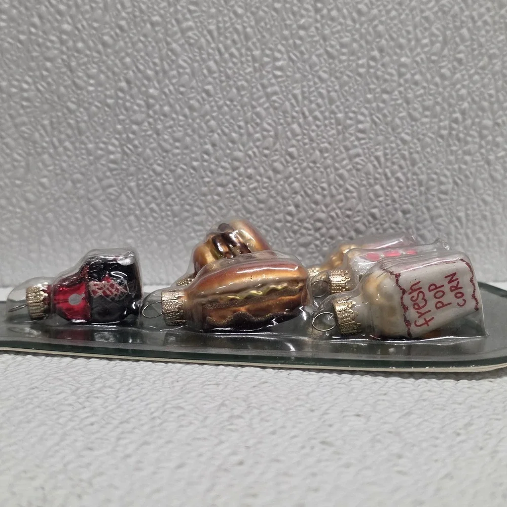 Jo-ann Junk Food Glass Christmas Ornaments Sealed NOS 6 Pieces
